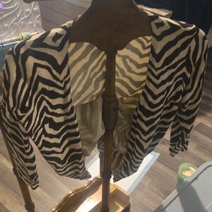 Chaus Black and Cream Zebra Blazer